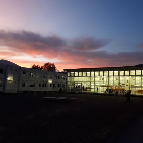 Ausweichquartier mit Morgenstimmung