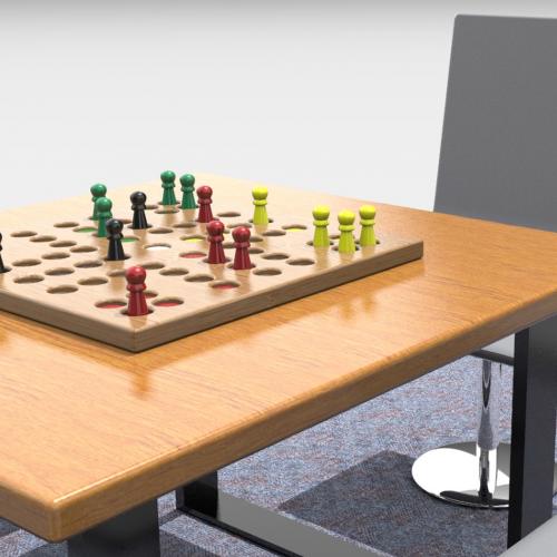 Mensch-ärgere-dich-nicht-Spiel 3d-modelliert